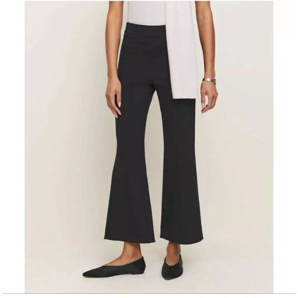 NEW Reformation Tanya Flared Knit Pants in Black Size Large $178 - Picture 2 of 6